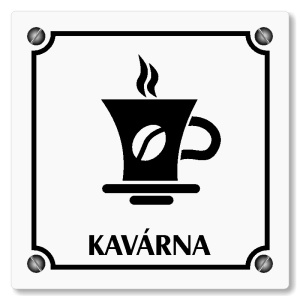 Kavárna, 148x148mm, bílá, Kansas